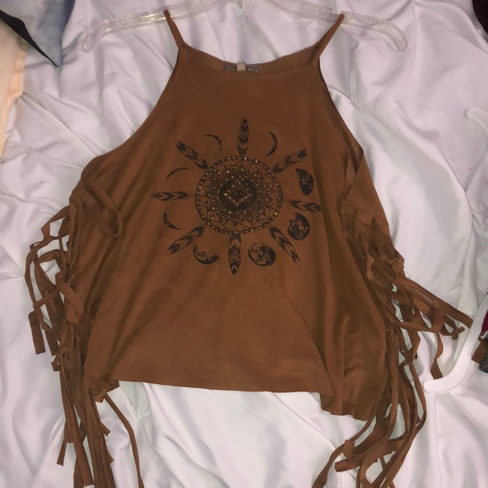Brown dream-catcher top